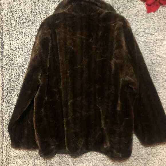 VTG Women’s Gallery Brown Faux Fur Reversible Faux Suede Coat Size M - Picture 3 of 10